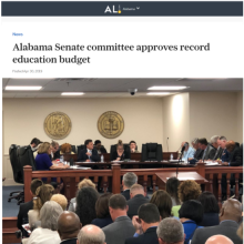 Thumbnail Image of large group of people watch senate budget committee meeting