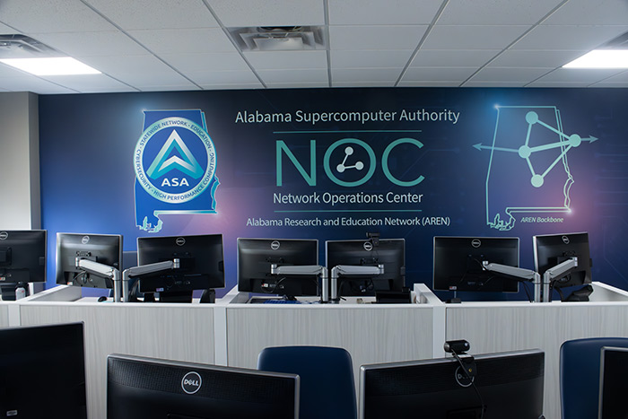 Photo of ASA's Network Operations Center (NOC) at the Data Center in Huntsville, Alabama