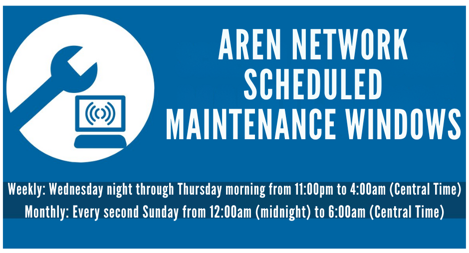 Network Scheduled Maintenance windows weekly and monthly